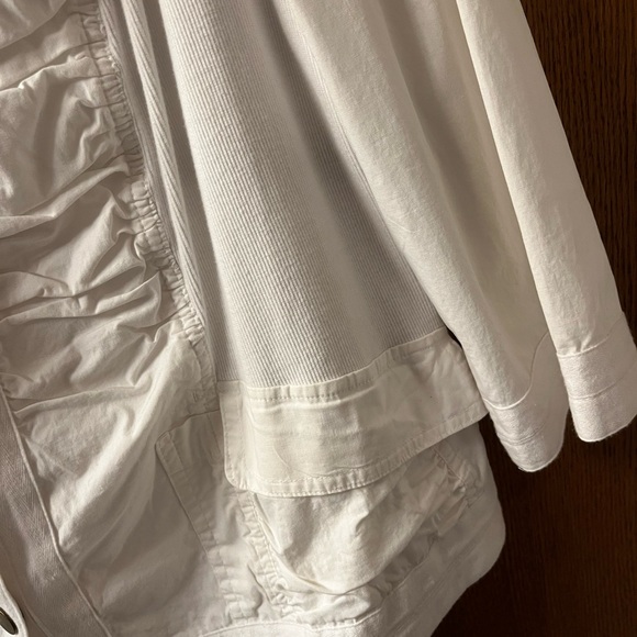 Avenue White Rouched Front Spring Jacket - Picture 3 of 5